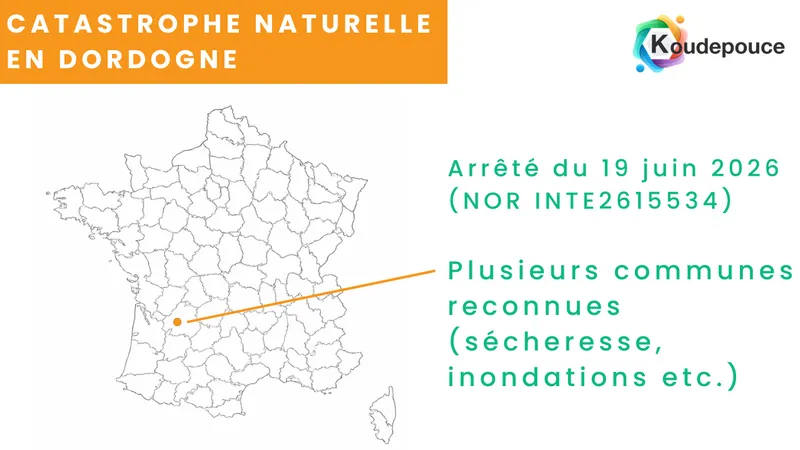 Catastrophe naturelle Dordogne arreté 12 juin 2026